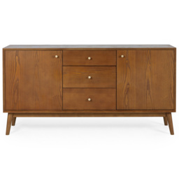 Julian Bowen Lowry 2 Door 3 Drawer Cherry Ash Sideboard - Grey - Wilko - thumbnail 4