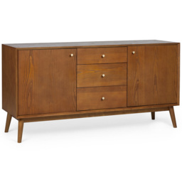 Julian Bowen Lowry 2 Door 3 Drawer Cherry Ash Sideboard - Grey - Wilko - thumbnail 3