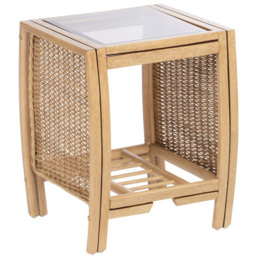 Desser Centurion Natural Rattan Lamp Table with Storage Shelf - Size: 39 x 47 x 57cm - Cream - Wilko - thumbnail 3
