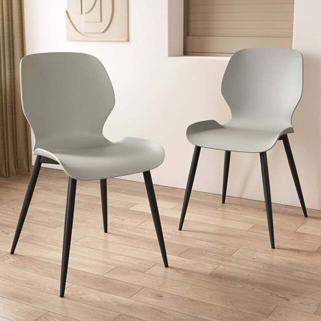 Core Products Carnaby Set of 2 Light Grey Plastic Kitchen Chair - Wilko - image 1