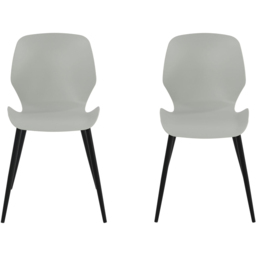 Core Products Carnaby Set of 2 Light Grey Plastic Kitchen Chair - Wilko - thumbnail 3