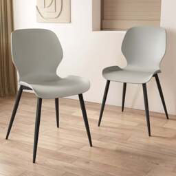 Core Products Carnaby Set of 2 Light Grey Plastic Kitchen Chair - Wilko - thumbnail 1