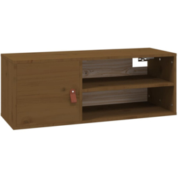 vidaXL Single Door 2 Shelf Brown Wall Cabinet 2 Pack - Size: 30 x 80 x 30cm - Wilko - thumbnail 4