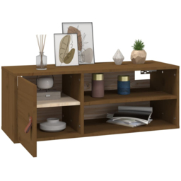 vidaXL Single Door 2 Shelf Brown Wall Cabinet 2 Pack - Size: 30 x 80 x 30cm - Wilko - thumbnail 7