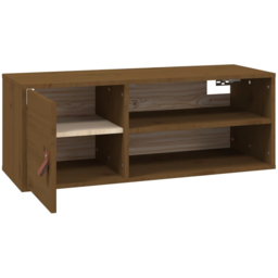 vidaXL Single Door 2 Shelf Brown Wall Cabinet 2 Pack - Size: 30 x 80 x 30cm - Wilko - thumbnail 5