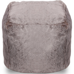 Kaikoo Grey Fur Cube Stool - Wilko - thumbnail 3