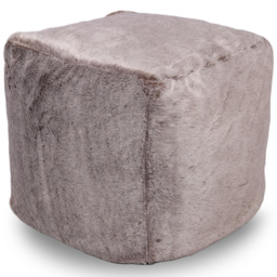 Kaikoo Grey Fur Cube Stool - Wilko - thumbnail 5