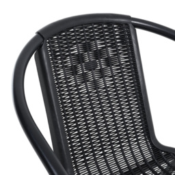 Living and Home Wicker 4 Seater Black Tempered Glass Patio Set - Wilko - thumbnail 6