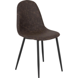 Seconique Athens Set of 2 Brown PU Leather Dining Chair - Wilko - thumbnail 4