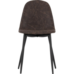 Seconique Athens Set of 2 Brown PU Leather Dining Chair - Wilko - thumbnail 5