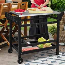 Costway Black Movable Outdoor Dining Cart - Size: 90 x 53 x 18cm - Wilko - thumbnail 5