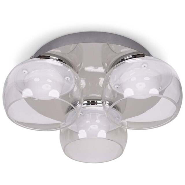 ValueLights Alissa Chrome LED 3 Way Ceiling Light with Smoked Glass - Silver - Wilko - image 1