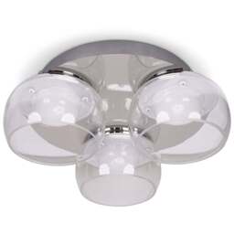 ValueLights Alissa Chrome LED 3 Way Ceiling Light with Smoked Glass - Silver - Wilko - thumbnail 1