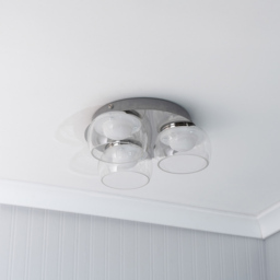 ValueLights Alissa Chrome LED 3 Way Ceiling Light with Smoked Glass - Silver - Wilko - thumbnail 4