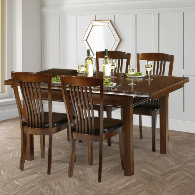 Julian Bowen Canterbury 4 Seater Extending Round Dining Set Mahogany - Brown - Wilko - image 1