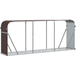 vidaXL Brown Galvanised Steel Firewood Log Holder 100 x 234 x 45cm - Wilko - thumbnail 1