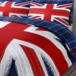 Velosso EasyCare King Size Union Jack Reversible Duvet Set - Blue - Serene - Wilko - thumbnail 4