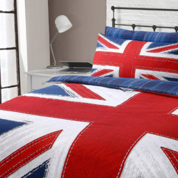 Velosso EasyCare King Size Union Jack Reversible Duvet Set - Blue - Serene - Wilko - thumbnail 3
