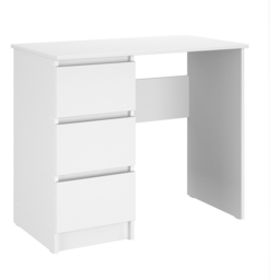 Shefa Cina 3 Drawer Computer Desk with Keyboard Tray White - Size: 77 x 90 x 50cm - Wilko - thumbnail 3