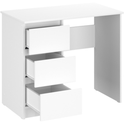 Shefa Cina 3 Drawer Computer Desk with Keyboard Tray White - Size: 77 x 90 x 50cm - Wilko - thumbnail 4