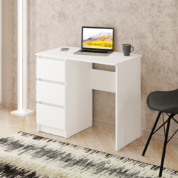 Shefa Cina 3 Drawer Computer Desk with Keyboard Tray White - Size: 77 x 90 x 50cm - Wilko - thumbnail 5