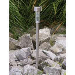 Luxform Fuego LED Solar Garden Spike Light 24 Pack - Size: 6.2 x 6.2 x 70cm - Silver - Wilko - thumbnail 3