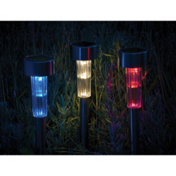 Luxform Fuego LED Solar Garden Spike Light 24 Pack - Size: 6.2 x 6.2 x 70cm - Silver - Wilko - thumbnail 5