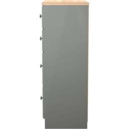 Crowndale Norfolk 4 Drawer Dusk Grey and Bardolino Oak Deep Chest of Drawers Ready Assembled - Dusk Grey & Bardolino Oak - Wilko - thumbnail 5