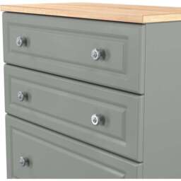 Crowndale Norfolk 4 Drawer Dusk Grey and Bardolino Oak Deep Chest of Drawers Ready Assembled - Dusk Grey & Bardolino Oak - Wilko - thumbnail 7