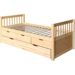 Brooklyn Single Natural Pine Cabin Bed with Trundle - Cream - Wilko - thumbnail 3