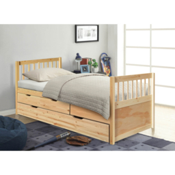 Brooklyn Single Natural Pine Cabin Bed with Trundle - Cream - Wilko - thumbnail 4