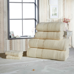 Rapport Home Royal Cream Velvet Woven Cotton Hand Towel - Size: 3 x 80 x 50cm - Wilko - thumbnail 3