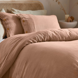 Yard Lark Single Pink Clay Muslin Cotton Duvet Set - Yard Living - Wilko - thumbnail 3