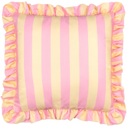 Furn Palm Royale Yellow Stripe Ruffle Printed Cushion 50 x 50cm - Wilko - thumbnail 1