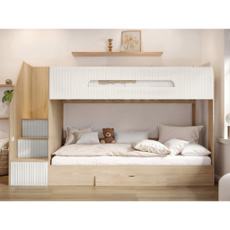 Flair Finn Single Oak and White Staircase Bunk Bed with Storage - Size: 158.8 x 116 x 242.4cm - Wilko - thumbnail 6