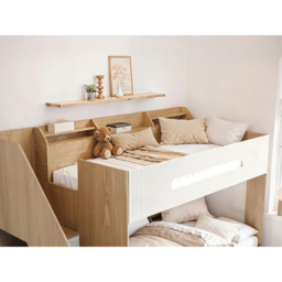 Flair Finn Single Oak and White Staircase Bunk Bed with Storage - Size: 158.8 x 116 x 242.4cm - Wilko - thumbnail 5