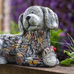 Marco Paul Stone Effect Resin Dog Garden Ornament - Size: 30 x 10 x 10cm - White - Wilko - thumbnail 6