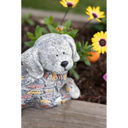 Marco Paul Stone Effect Resin Dog Garden Ornament - Size: 30 x 10 x 10cm - White - Wilko - thumbnail 5