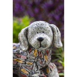 Marco Paul Stone Effect Resin Dog Garden Ornament - Size: 30 x 10 x 10cm - White - Wilko - thumbnail 7
