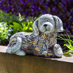 Marco Paul Stone Effect Resin Dog Garden Ornament - Size: 30 x 10 x 10cm - White - Wilko - thumbnail 3