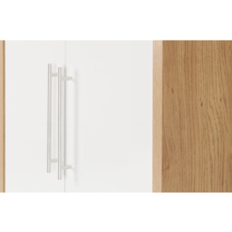Seconique Seville 2 Door Gloss White and Light Oak Veneer Wardrobe - Wilko - thumbnail 6