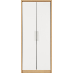 Seconique Seville 2 Door Gloss White and Light Oak Veneer Wardrobe - Wilko - thumbnail 4