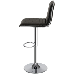 tectake Johannes Synthetic Leather Bar Stool Set of 2 - Size: 109 x 40 x 38cm - Black - Wilko - thumbnail 6