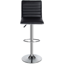 tectake Johannes Synthetic Leather Bar Stool Set of 2 - Size: 109 x 40 x 38cm - Black - Wilko - thumbnail 5