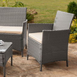 Comfy Living 4 Seater Light Grey Rattan Sofa Set - Wilko - thumbnail 6