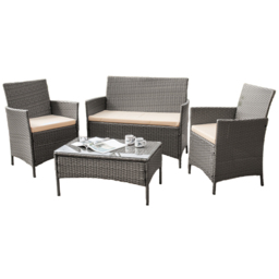 Comfy Living 4 Seater Light Grey Rattan Sofa Set - Wilko - thumbnail 3