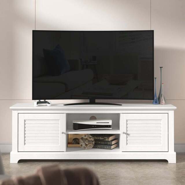 GFW Salcombe 2 Door 2 Shelf White TV Unit - Size: 39.8 x 150 x 50.4cm - Wilko - image 1