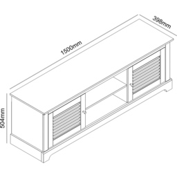 GFW Salcombe 2 Door 2 Shelf White TV Unit - Size: 39.8 x 150 x 50.4cm - Wilko - thumbnail 7