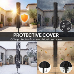 Outsunny 3-Tier Navy Blue 32 Solar LED Garden Parasol Umbrella 2.8m - Wilko - thumbnail 6