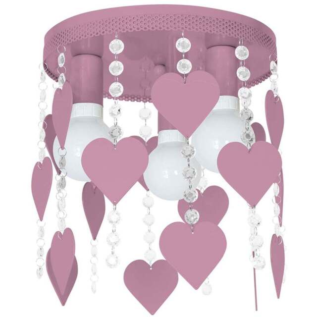 Milagro Corazon Pink Ceiling Lamp 230V - Size: 30 x 30 x 35cm - Wilko - image 1